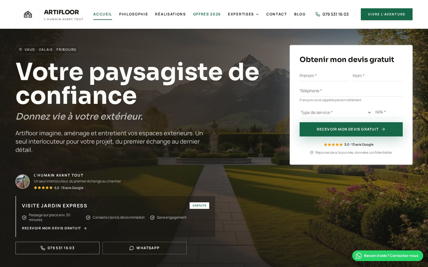 Page d'accueil Artifloor